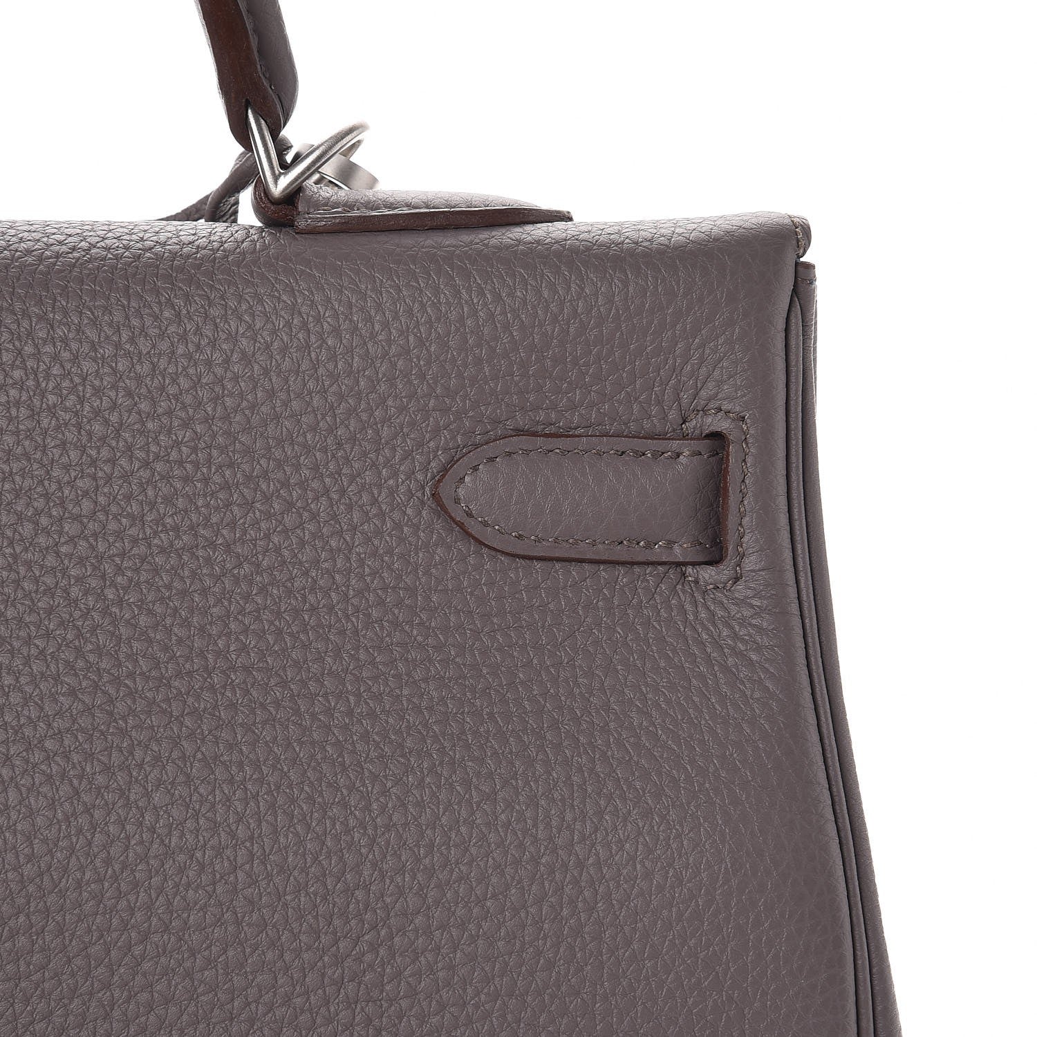 Hermes Togo Horseshoe Kelly Retourne 35 Etain Bleu Tempete 17 of 36