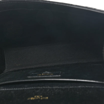 Saint Laurent Grain De Poudre Textured Mixed Matelasse Triquilt Medium Monogram Satchel Black 5 of 10