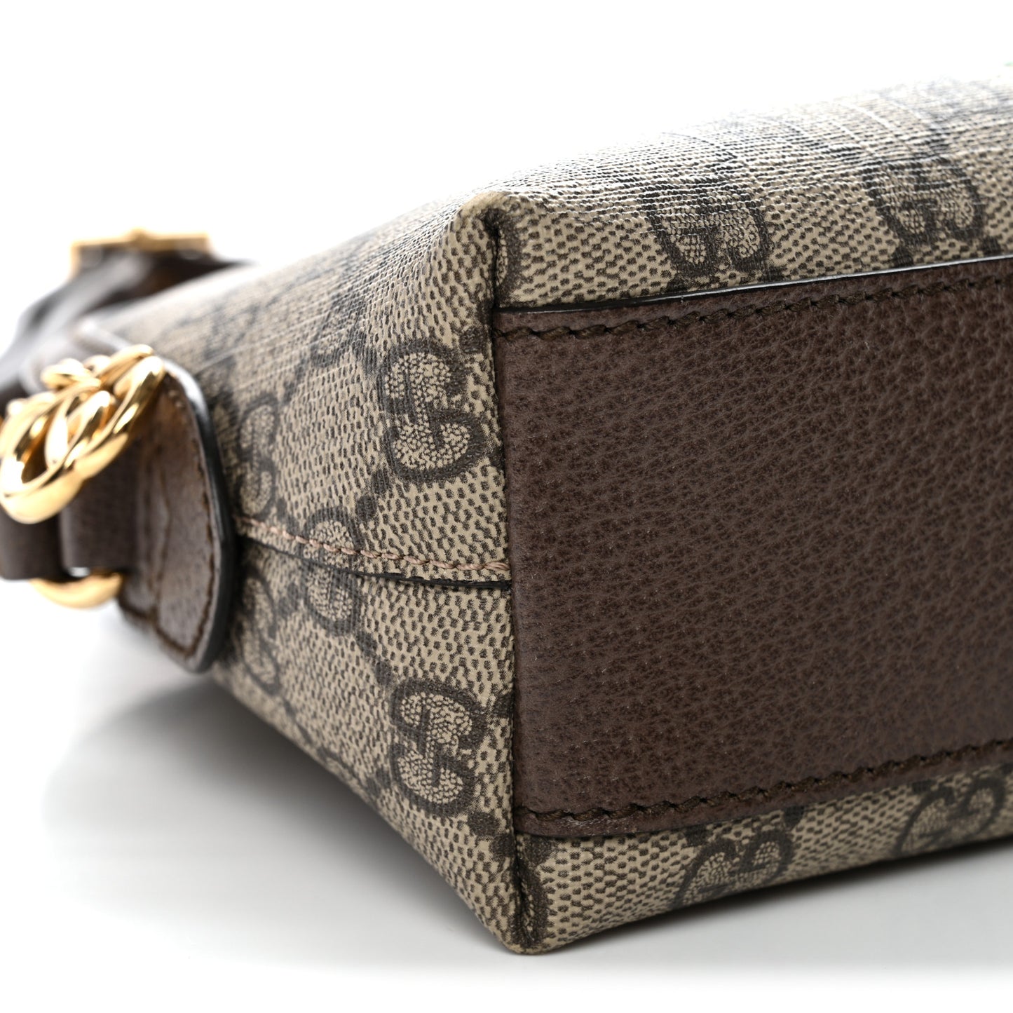 GG Supreme Monogram Textured Dollar Calfskin Web Small Ophidia Dome Shoulder Bag Beige Ebony New Acero