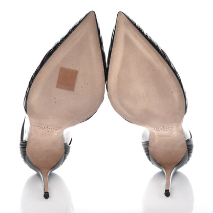 Valentino Garavani Ruched Lambskin PVC B-Drape Pumps 39 Black 7 of 13