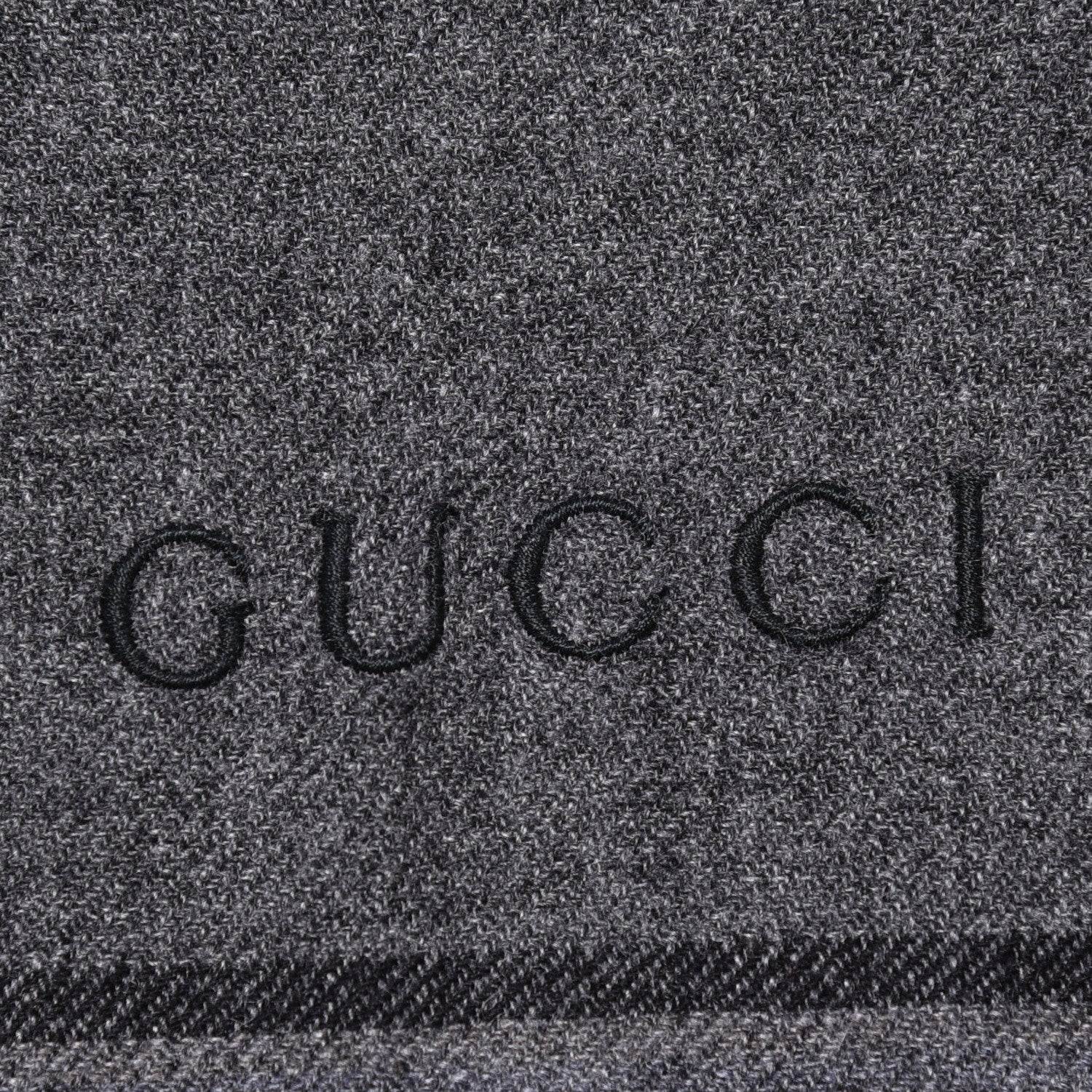 Gucci Cashmere Fringe Web Scarf Gray 4 of 5