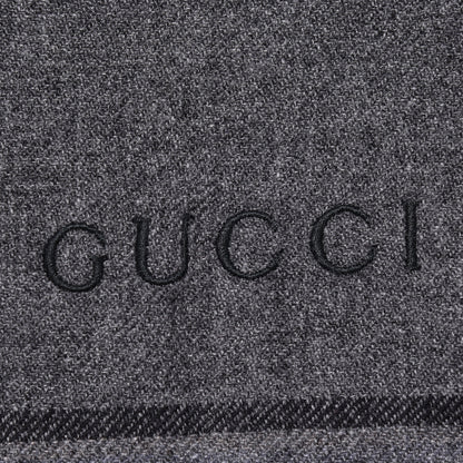 Gucci Cashmere Fringe Web Scarf Gray 4 of 5