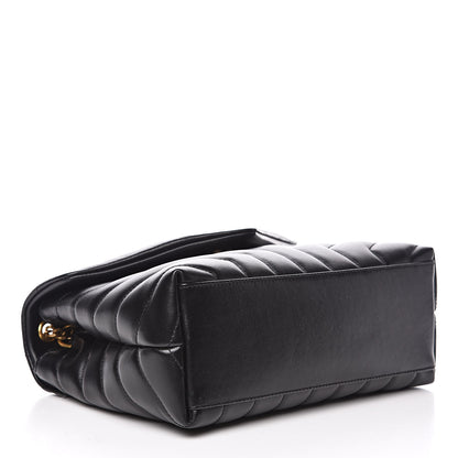 Saint Laurent Calfskin Y Quilted Monogram Small Loulou Chain Satchel Black 4 of 9