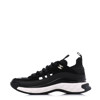 Chanel Fabric Calfskin Suede CC Sneakers 39.5 Black 1 of 20