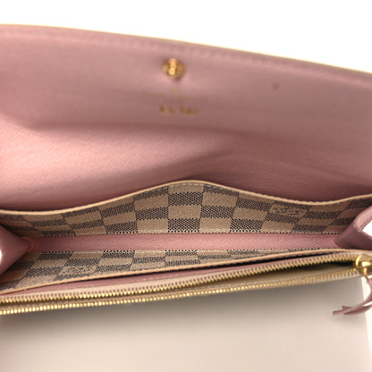 Louis Vuitton Damier Azur Emilie Wallet Rose Ballerine 5 of 6