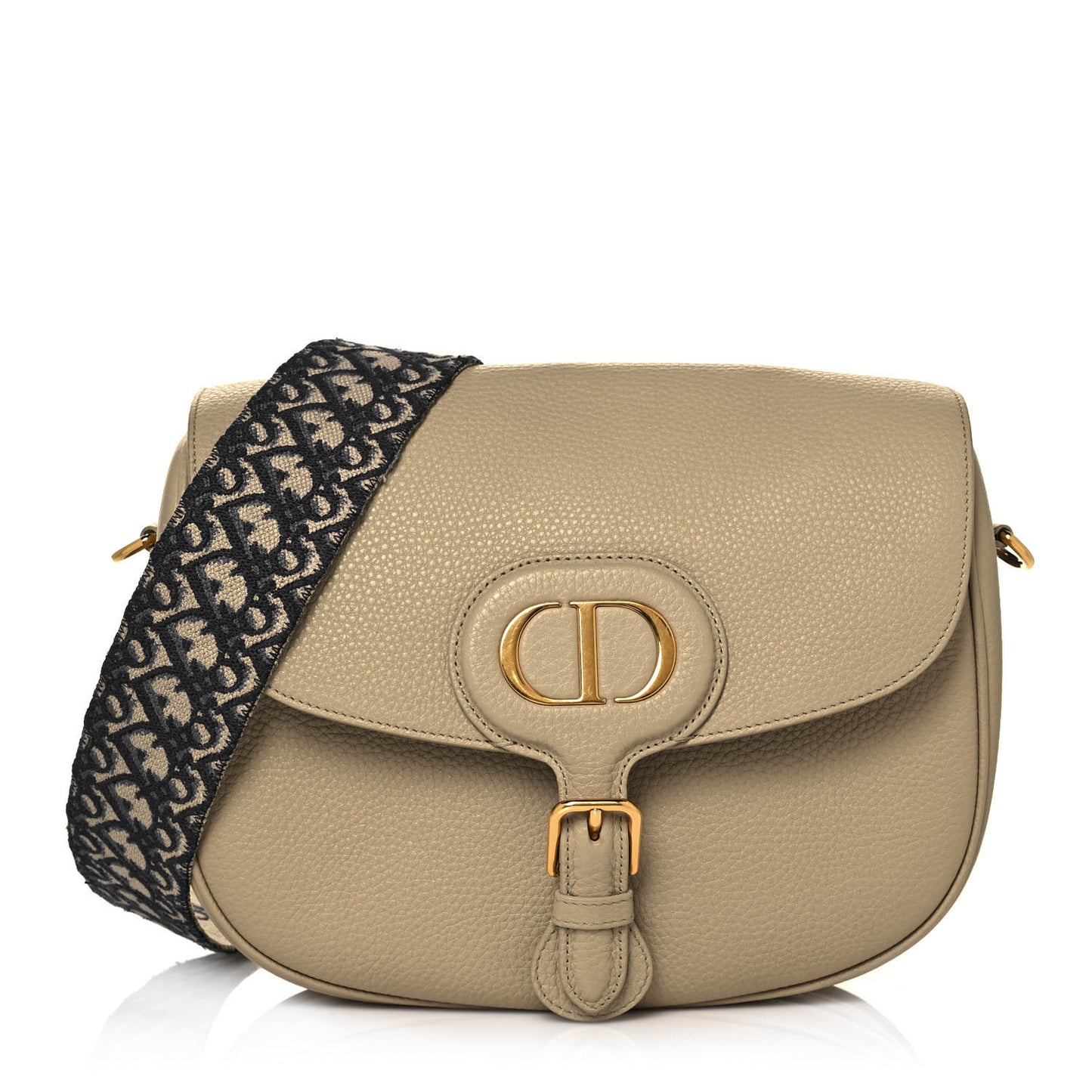 Grained Calfskin Large Bobby Flap Beige