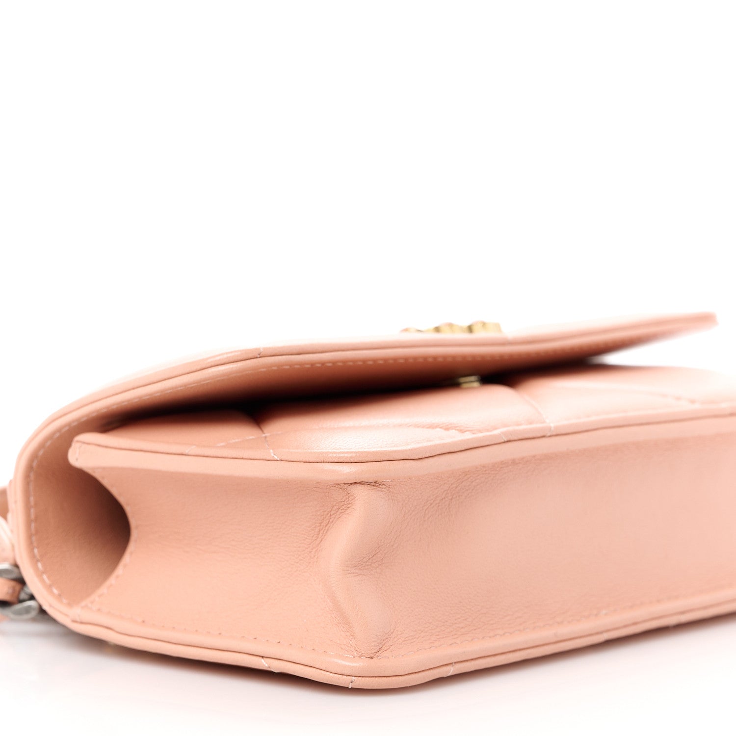Chanel Lambskin Quilted Chanel 19 Flap Phone Holder With Chain Pink 10 of 11