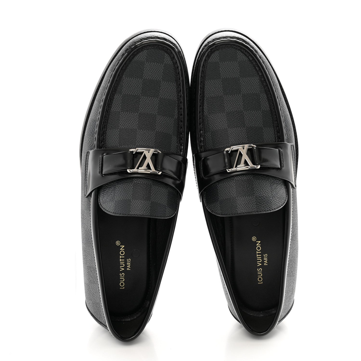 Louis Vuitton Damier Graphite Calfskin Mens Major Loafers 8 2 of 9