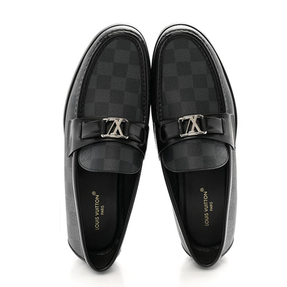 Louis Vuitton Damier Graphite Calfskin Mens Major Loafers 8 2 of 9