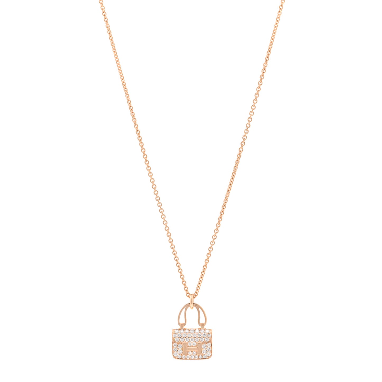 18K Rose Gold Diamond Constance Amulettes Pendant Necklace