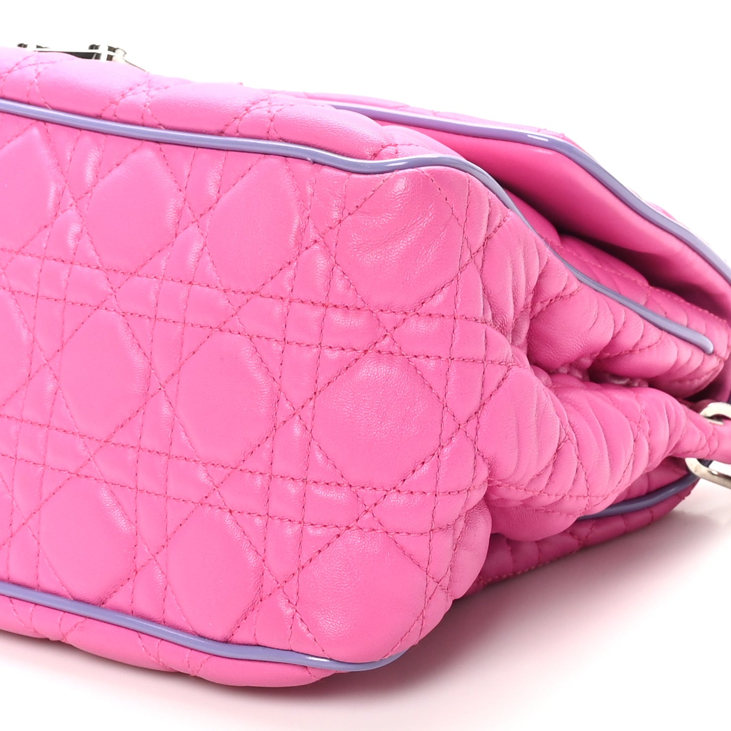 Lambskin Cannage New Lock Flap Pink Purple
