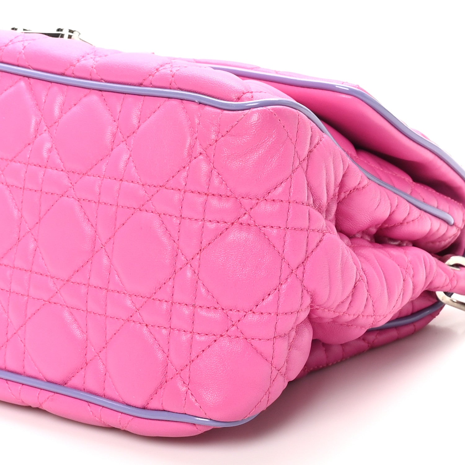 Christian Dior Lambskin Cannage New Lock Flap Pink Purple 11 of 11
