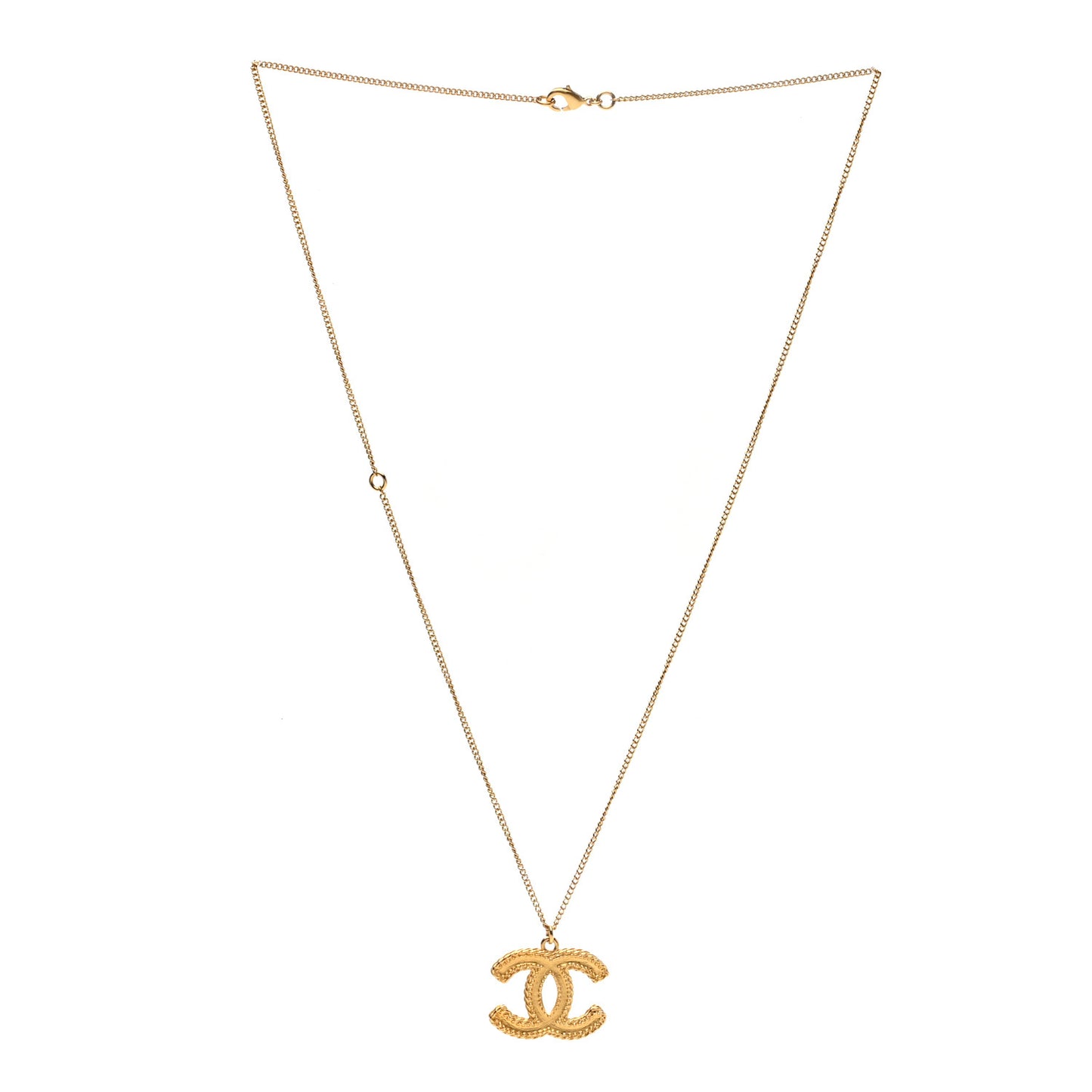 Metal CC Necklace Matte Gold