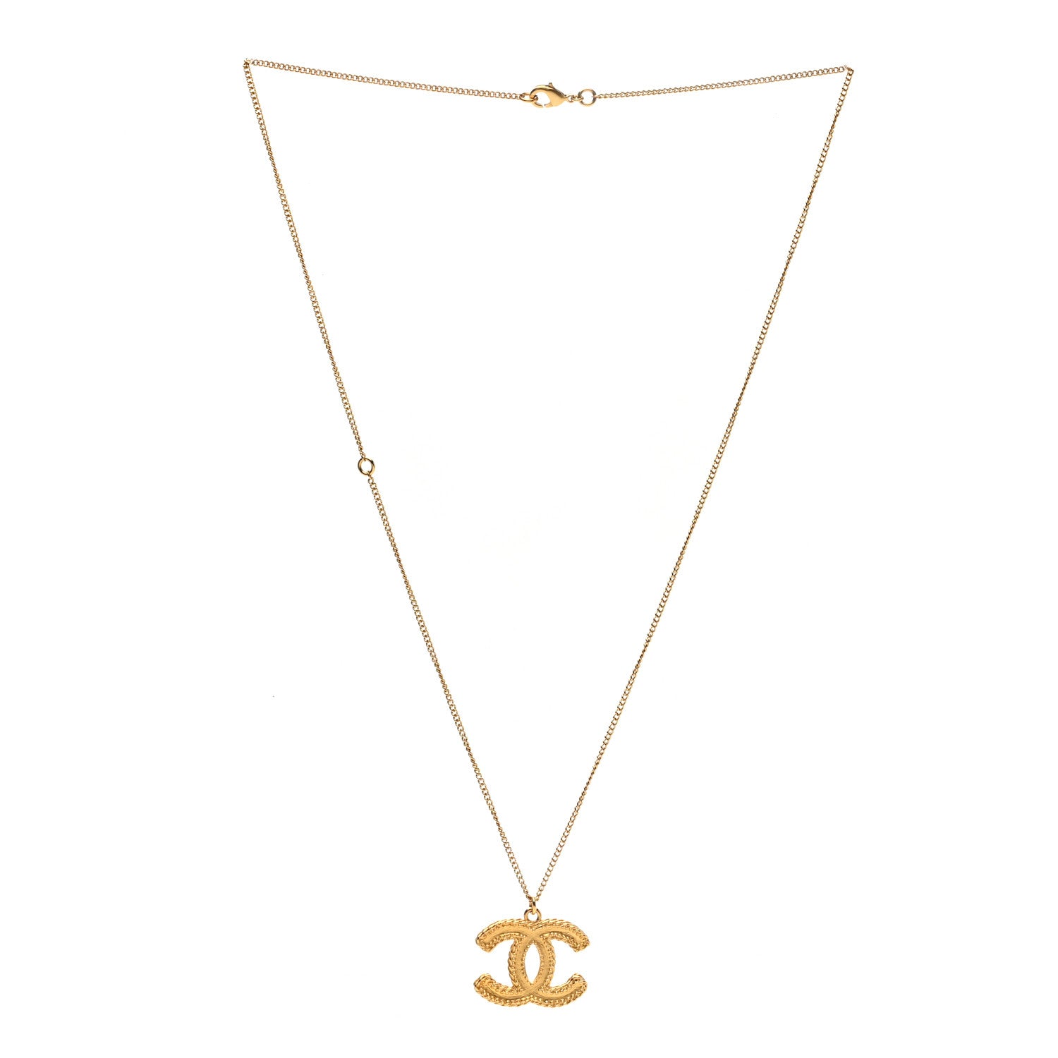 Chanel Metal CC Necklace Matte Gold 3 of 6
