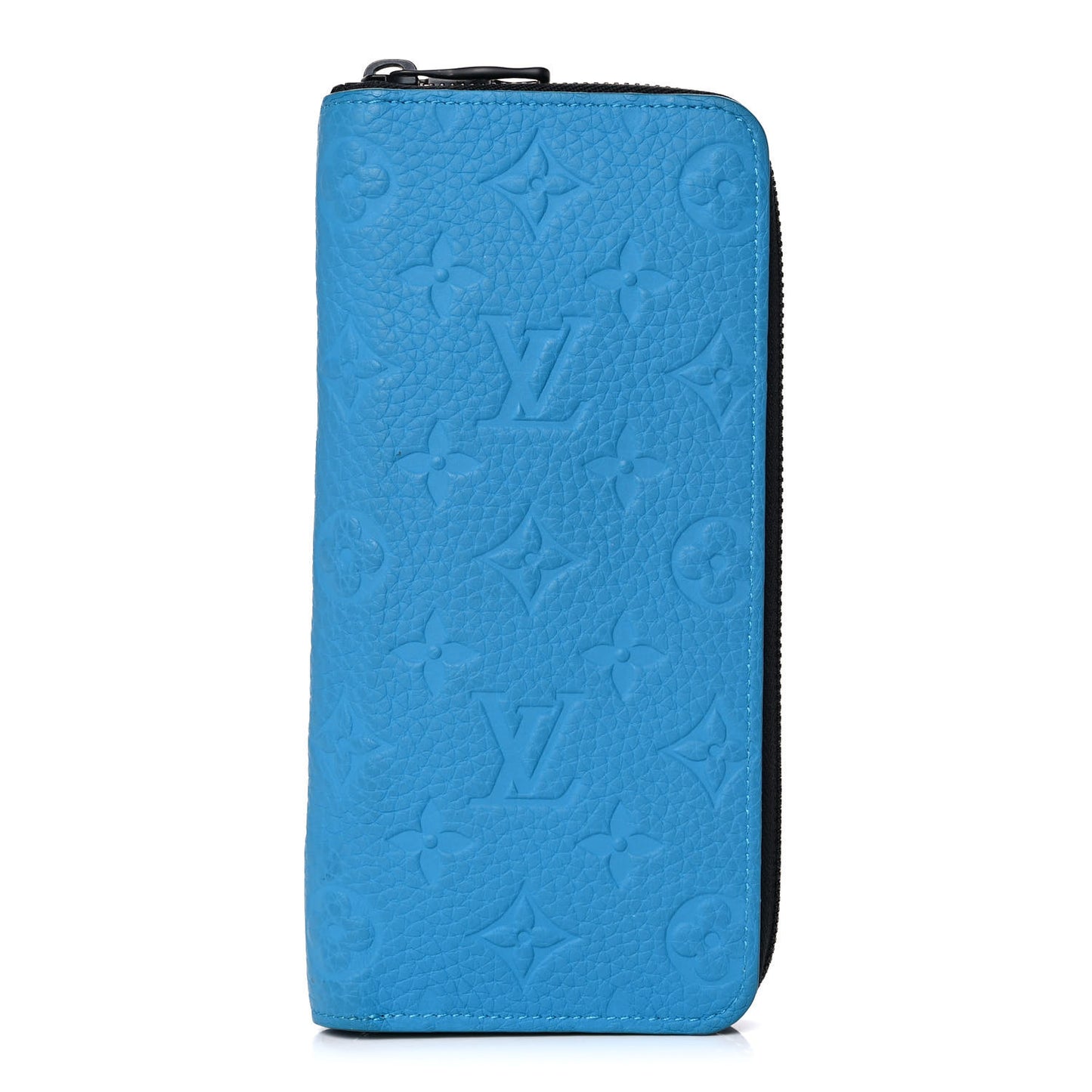 Taurillon Monogram Zippy Vertical Wallet Turquoise
