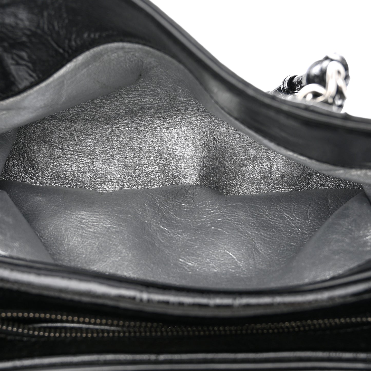 Patent Calfskin Small Luxe Ligne Tote Black