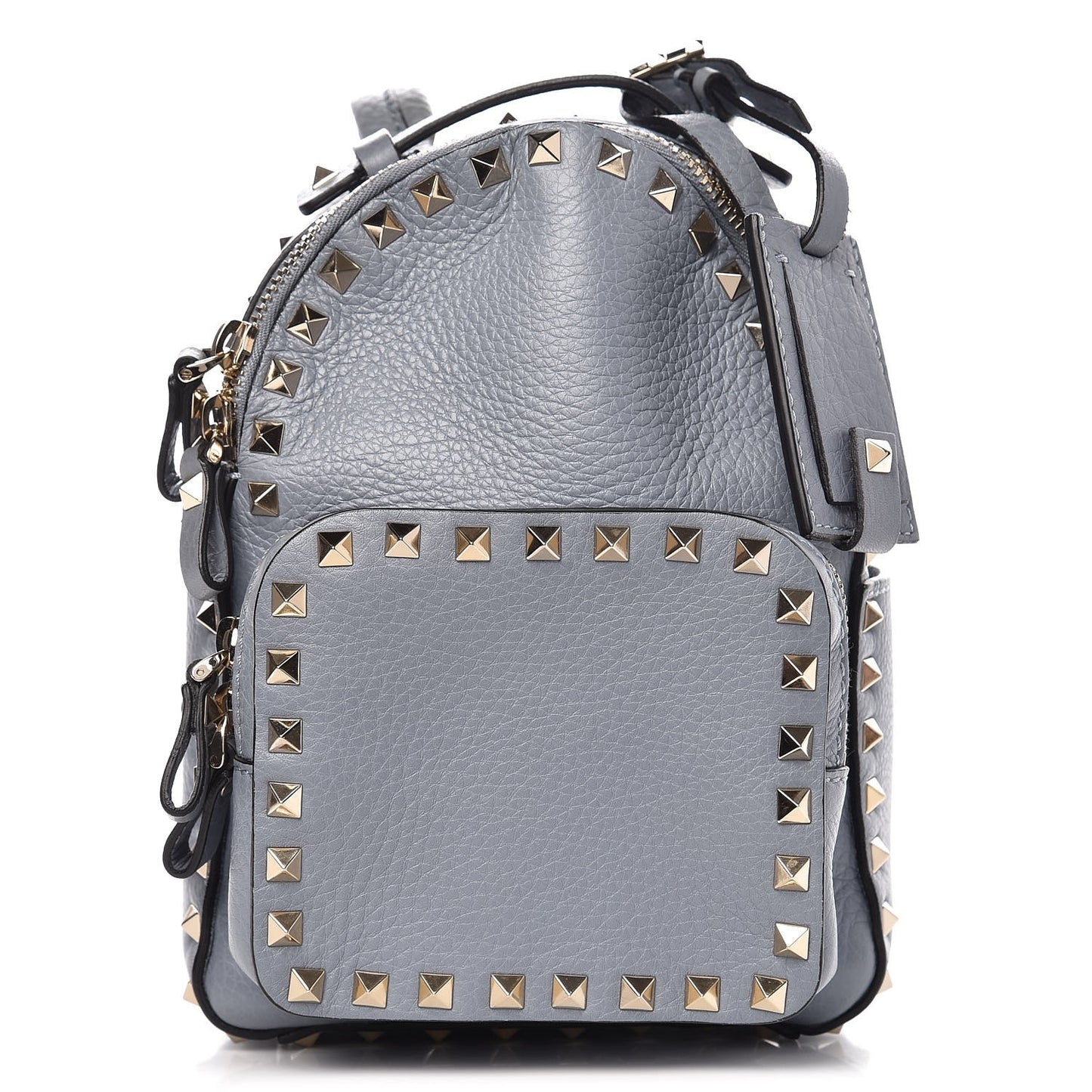 Calfskin Mini Rockstud Backpack Light Blue