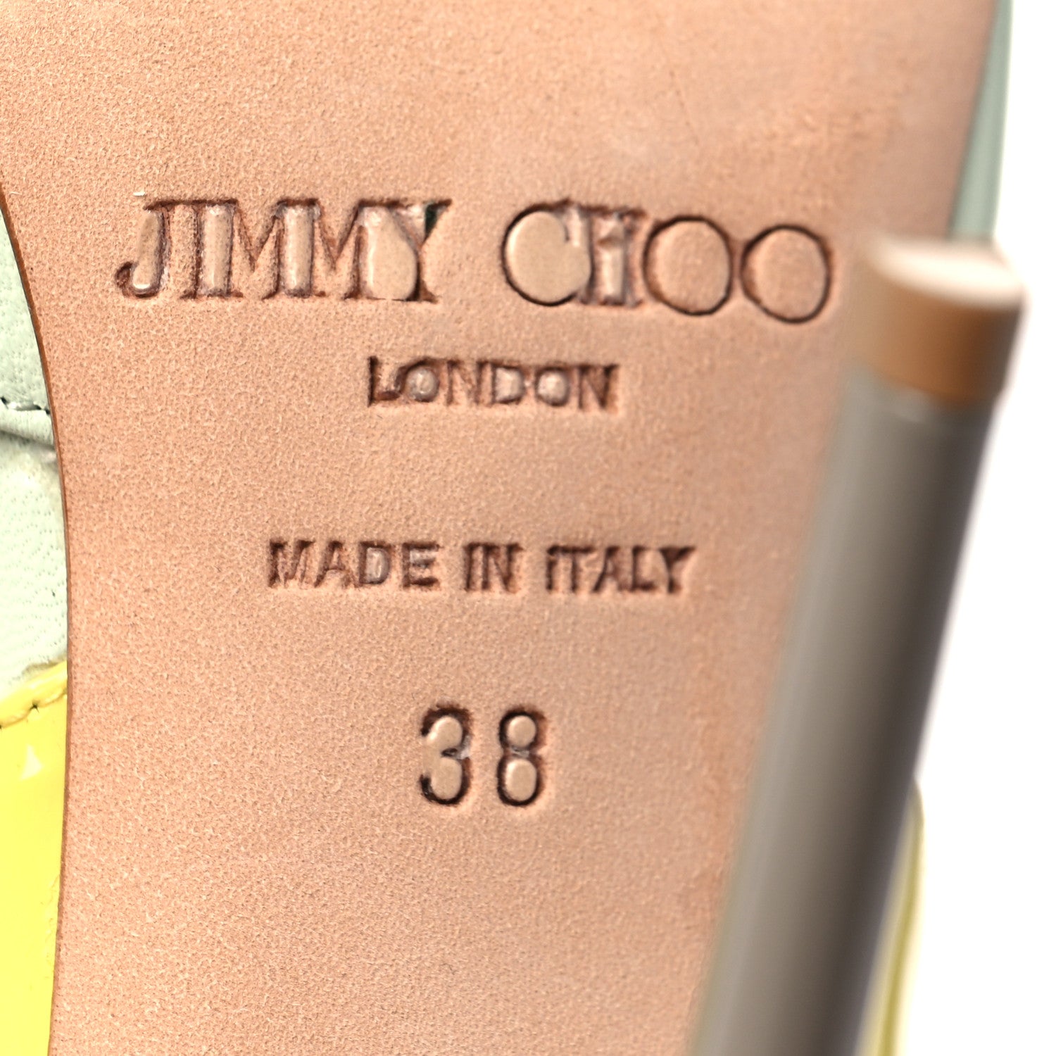 Jimmy Choo Kid Patent Typhoon Ankle Strap Pumps 38 Lime 9 of 13