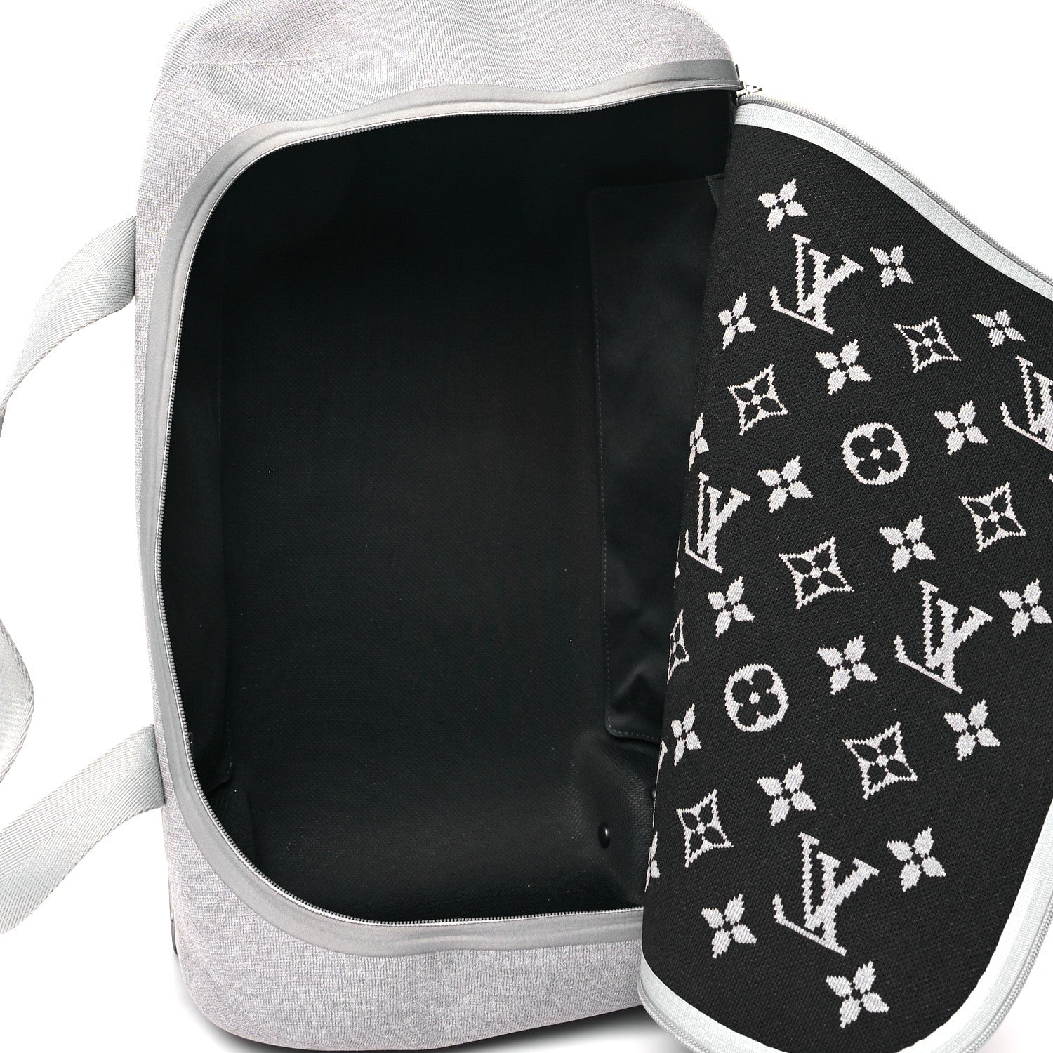 Louis Vuitton Knit Monogram Horizon Soft Duffle 55 Grey 5 of 12