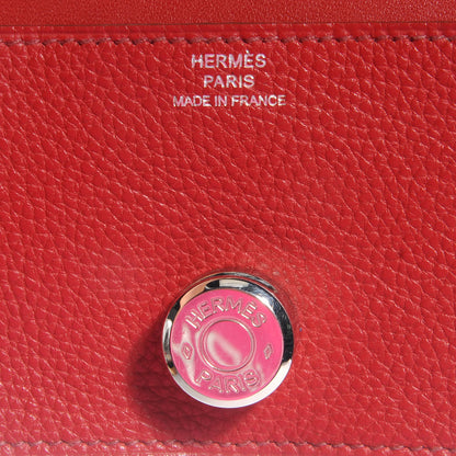 Hermes Togo Dogon Card Case Rouge Garance 5 of 7