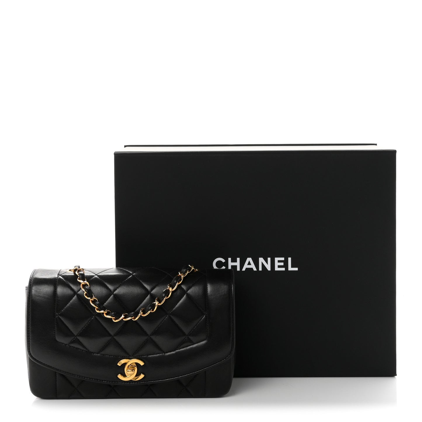 Lambskin Quilted Small Single Flap Black
