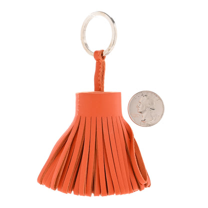 Hermes Lambskin Carmen Tassel Key Holder Orange 2 of 5