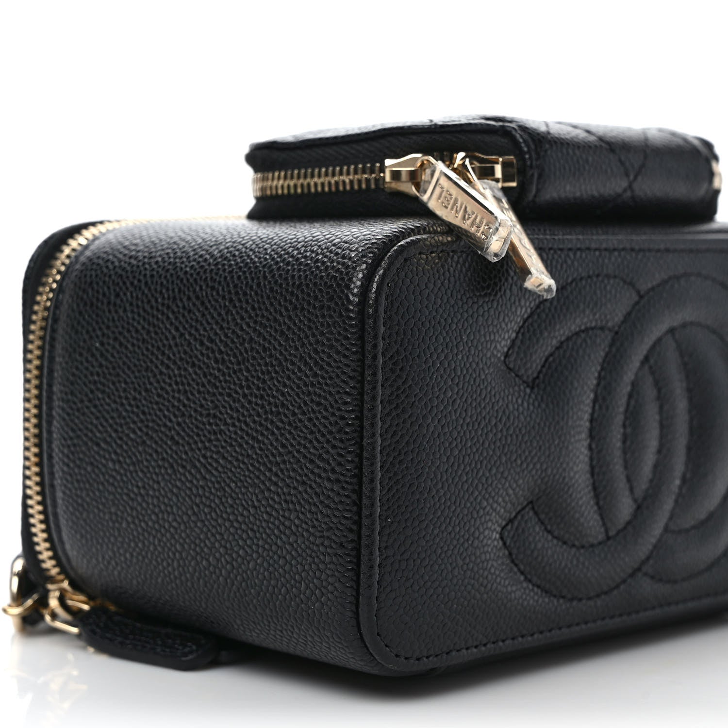 Chanel Caviar Quilted Top Handle Pocket Vanity Case Black 8 of 10