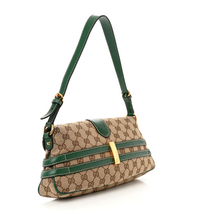 Gucci Monogram Horsebit Chain Flap Shoulder Bag Green 3 of 10