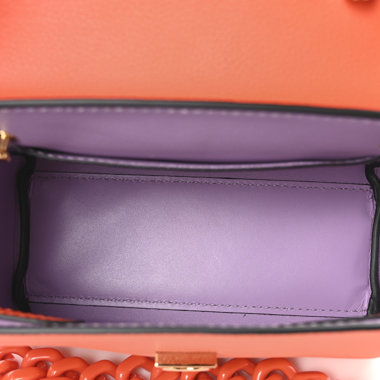 Grained Calfskin Small La Medusa Top Handle Bag Orange