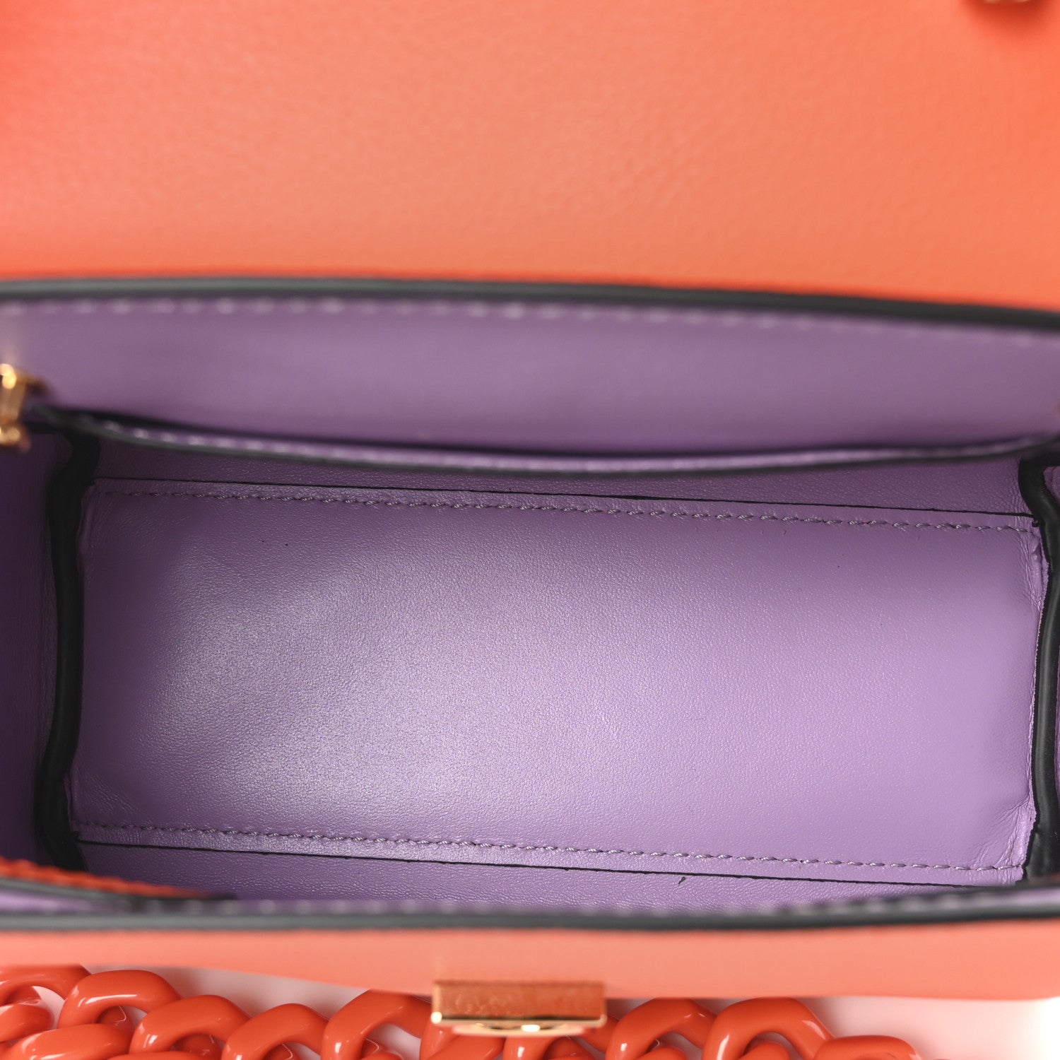 Versace Grained Calfskin Small La Medusa Top Handle Bag Orange 5 of 9