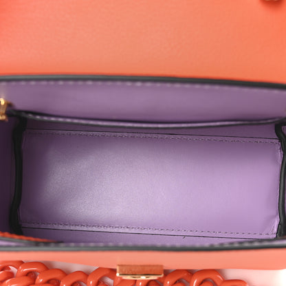 Versace Grained Calfskin Small La Medusa Top Handle Bag Orange 5 of 9