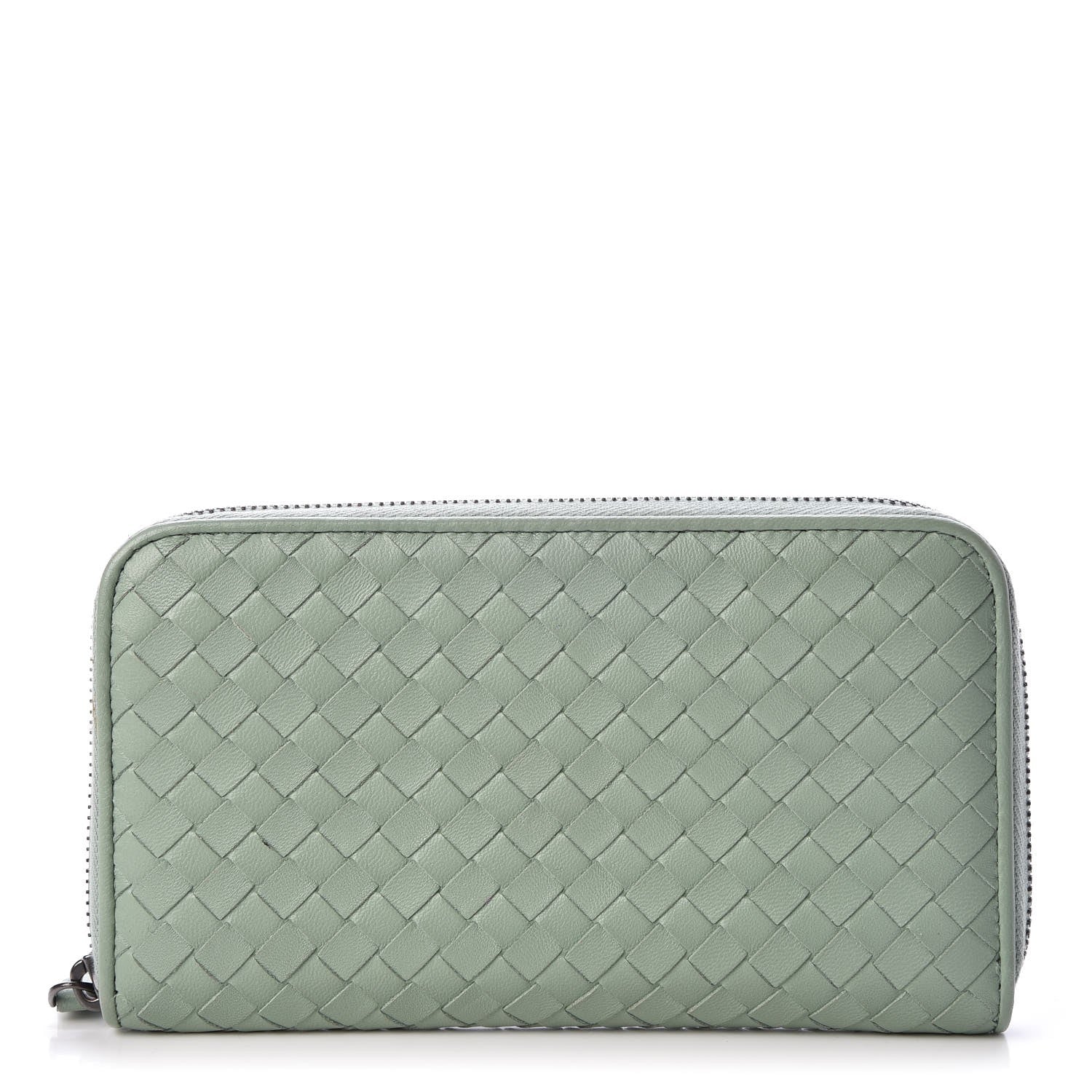 Bottega Veneta Nappa Intrecciato Zip Around Wallet Light Green 1 of 10