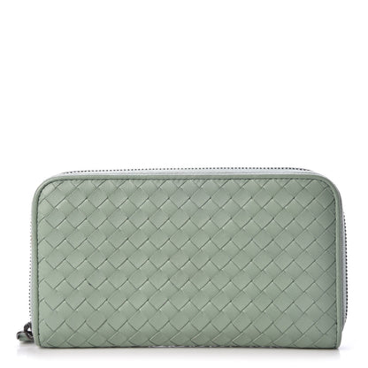 Bottega Veneta Nappa Intrecciato Zip Around Wallet Light Green 1 of 10