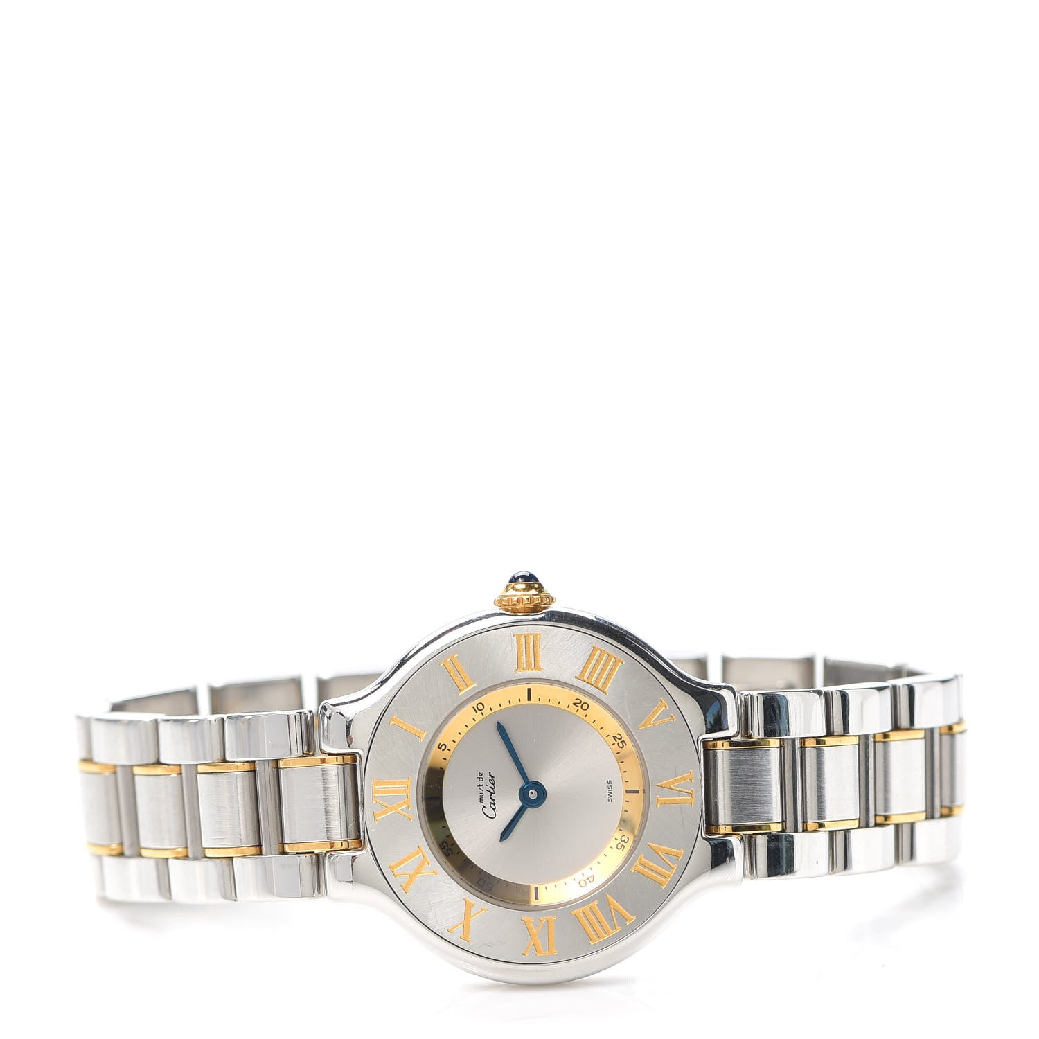 Cartier Stainless Steel 18K Yellow Gold 28mm Must De 21 Quartz Watch 2 of 4