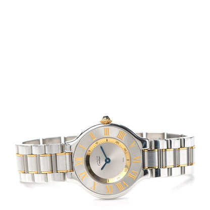 Cartier Stainless Steel 18K Yellow Gold 28mm Must De 21 Quartz Watch 2 of 4