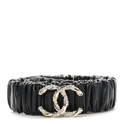 Chanel Lambskin Crystal CC Belt 85 34 Black 1 of 5