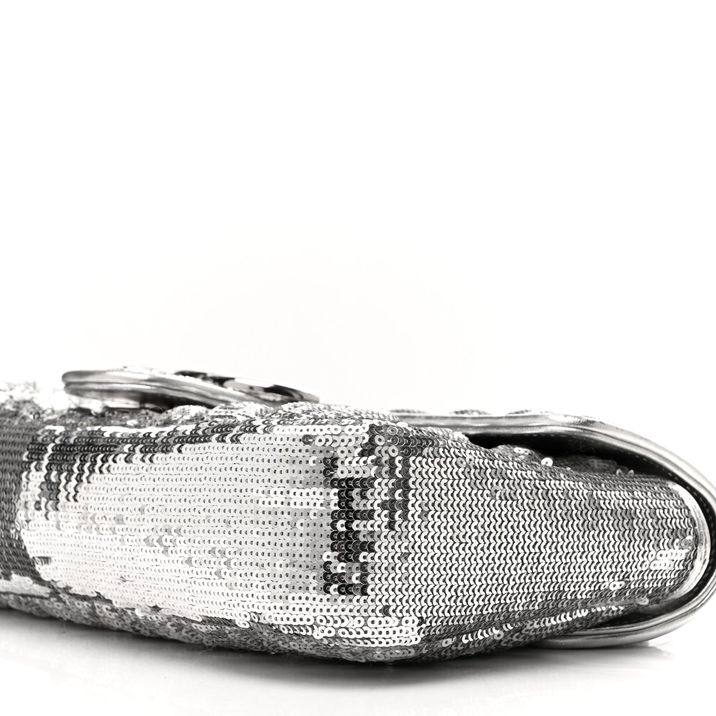 Sequin Matelasse Small GG Marmont Shoulder Bag Silver