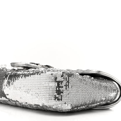 Gucci Sequin Matelasse Small GG Marmont Shoulder Bag Silver 10 of 15