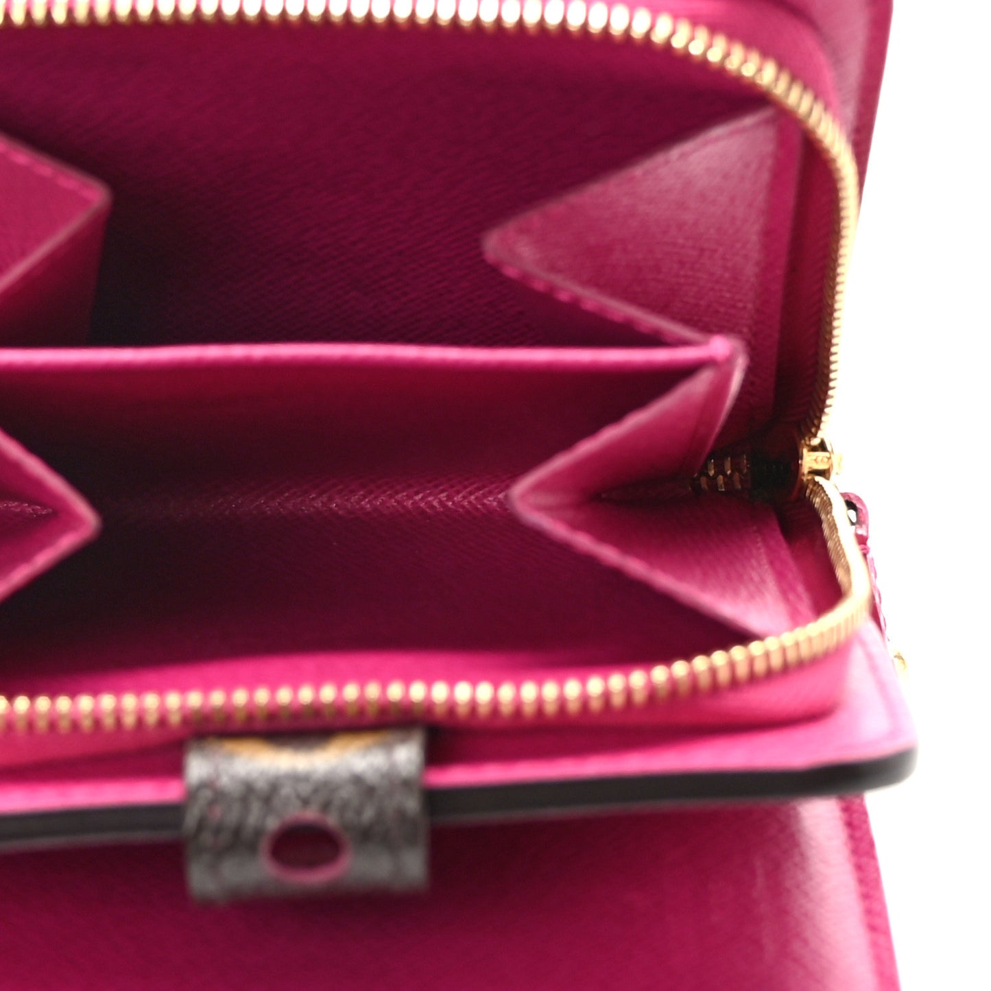 Monogram Perforated Compact Zipped Wallet Fuchsia