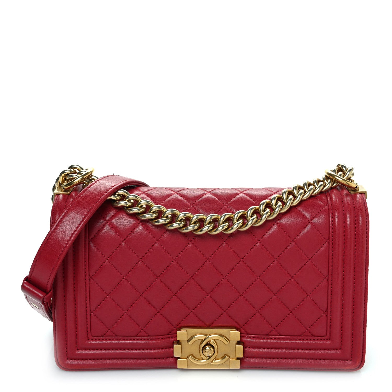 Chanel Lambskin Quilted Medium Boy Flap Red 1 of 12