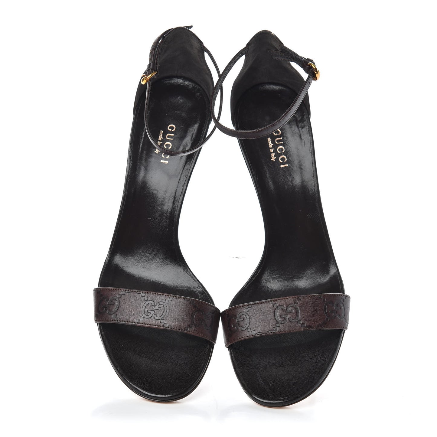 Guccissima Strappy Sandals 37 Dark Brown