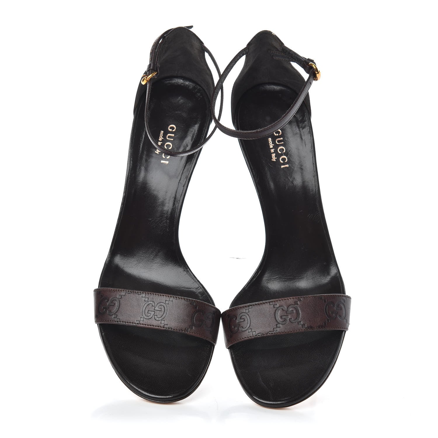 Gucci Guccissima Strappy Sandals 37 Dark Brown 5 of 9