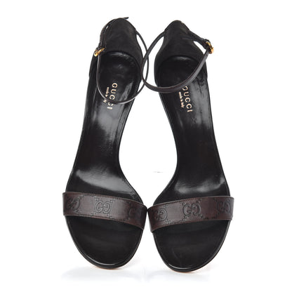 Gucci Guccissima Strappy Sandals 37 Dark Brown 5 of 9