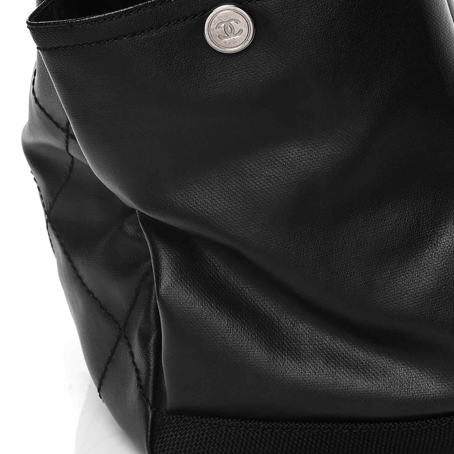 Coated Canvas Quilted Large Paris Biarritz Tote Black