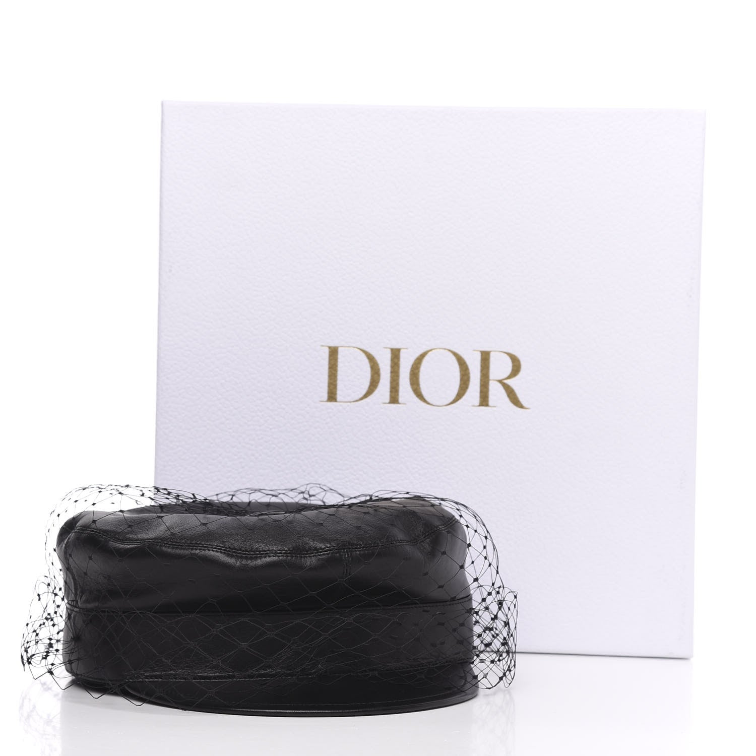Christian Dior Lambskin Arty Cap with Veil 57 Black 7 of 7