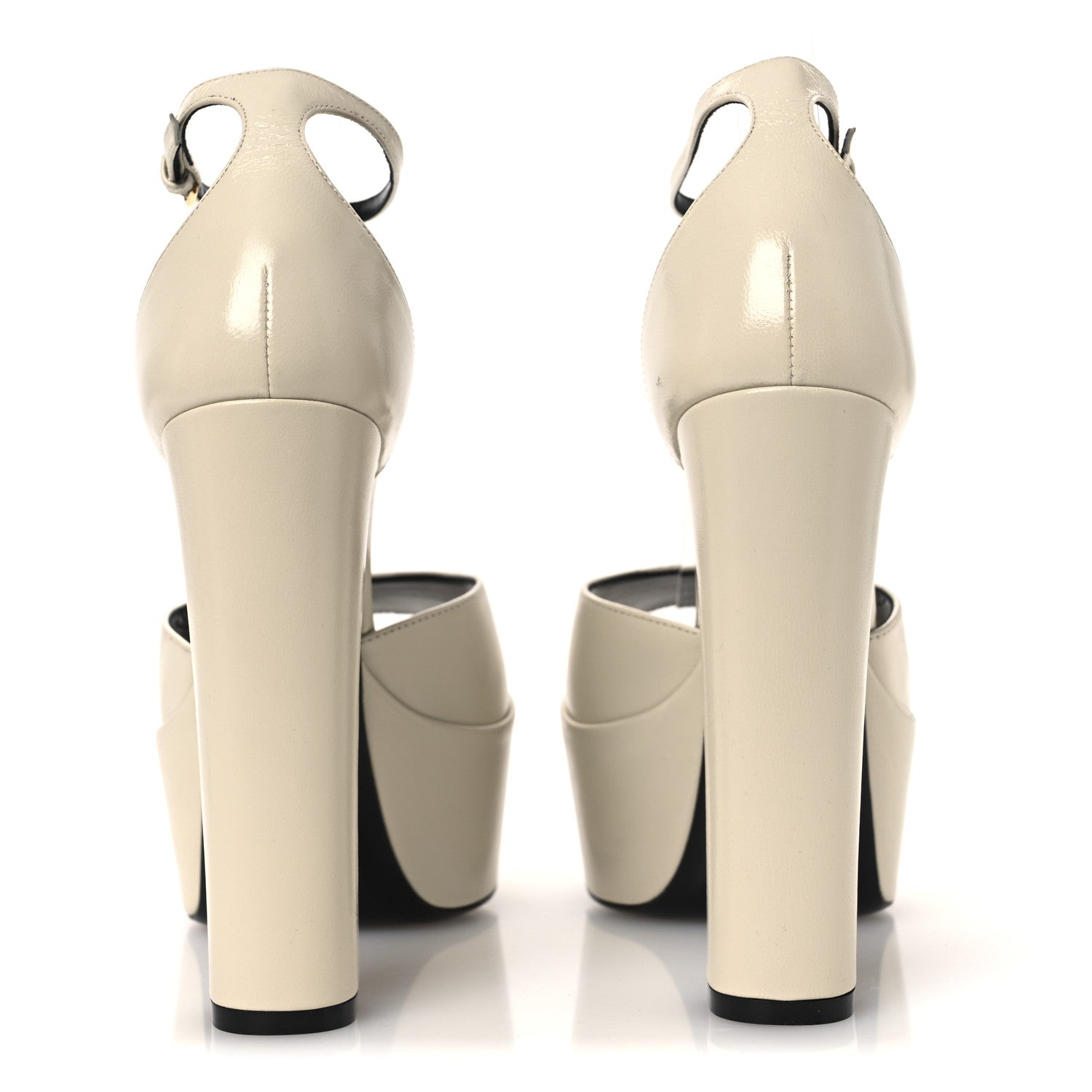 Saint Laurent Lambskin Jodie Platform Sandals 39.5 Pearl 6 of 11