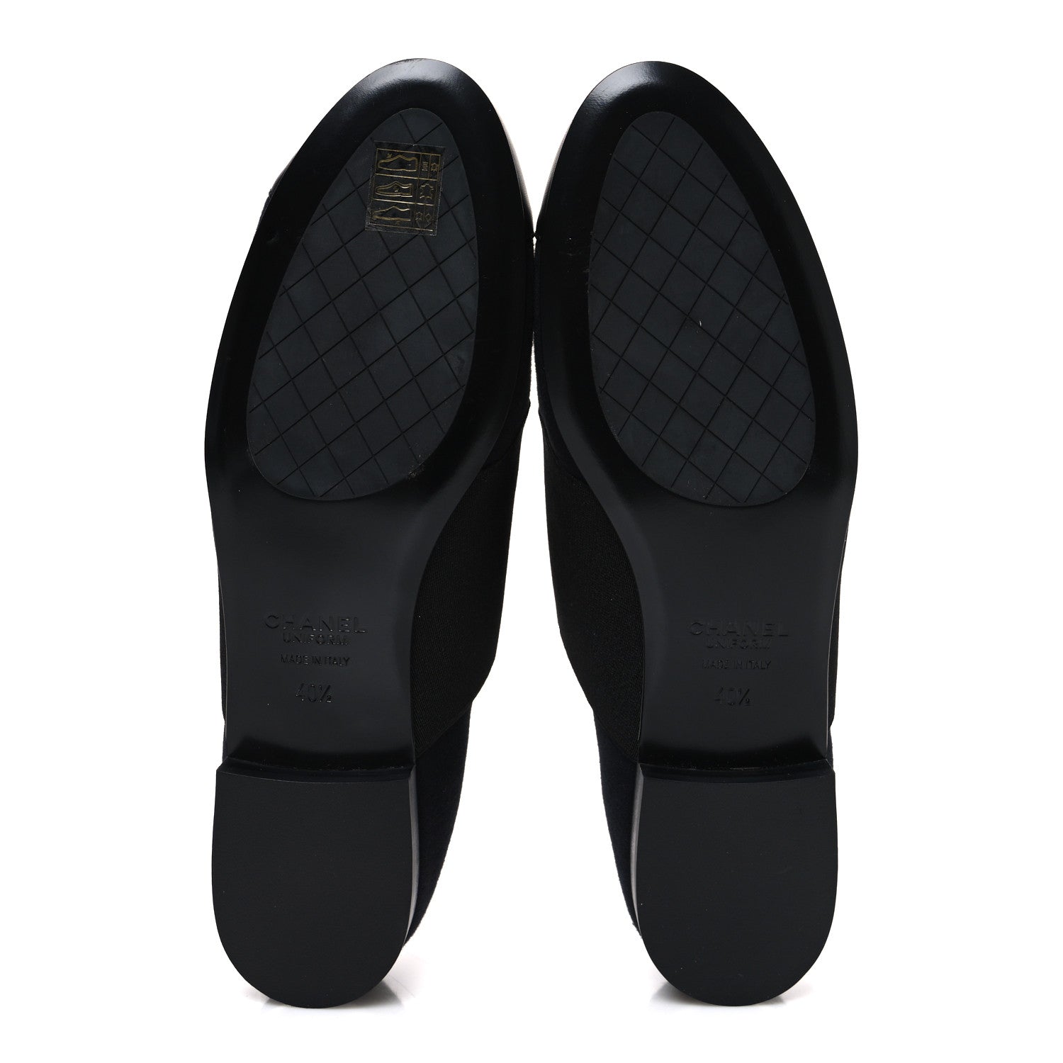 Chanel Calfskin Elastic Lace Up Cap Toe CC Loafers 40.5 Black Navy 7 of 10