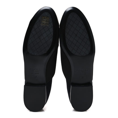 Chanel Calfskin Elastic Lace Up Cap Toe CC Loafers 40.5 Black Navy 7 of 10