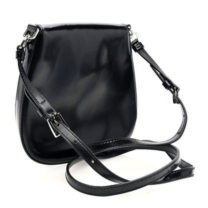 Prada Spazzolato Mini Cleo Flap Adjustable Strap Shoulder Bag Black 3 of 9