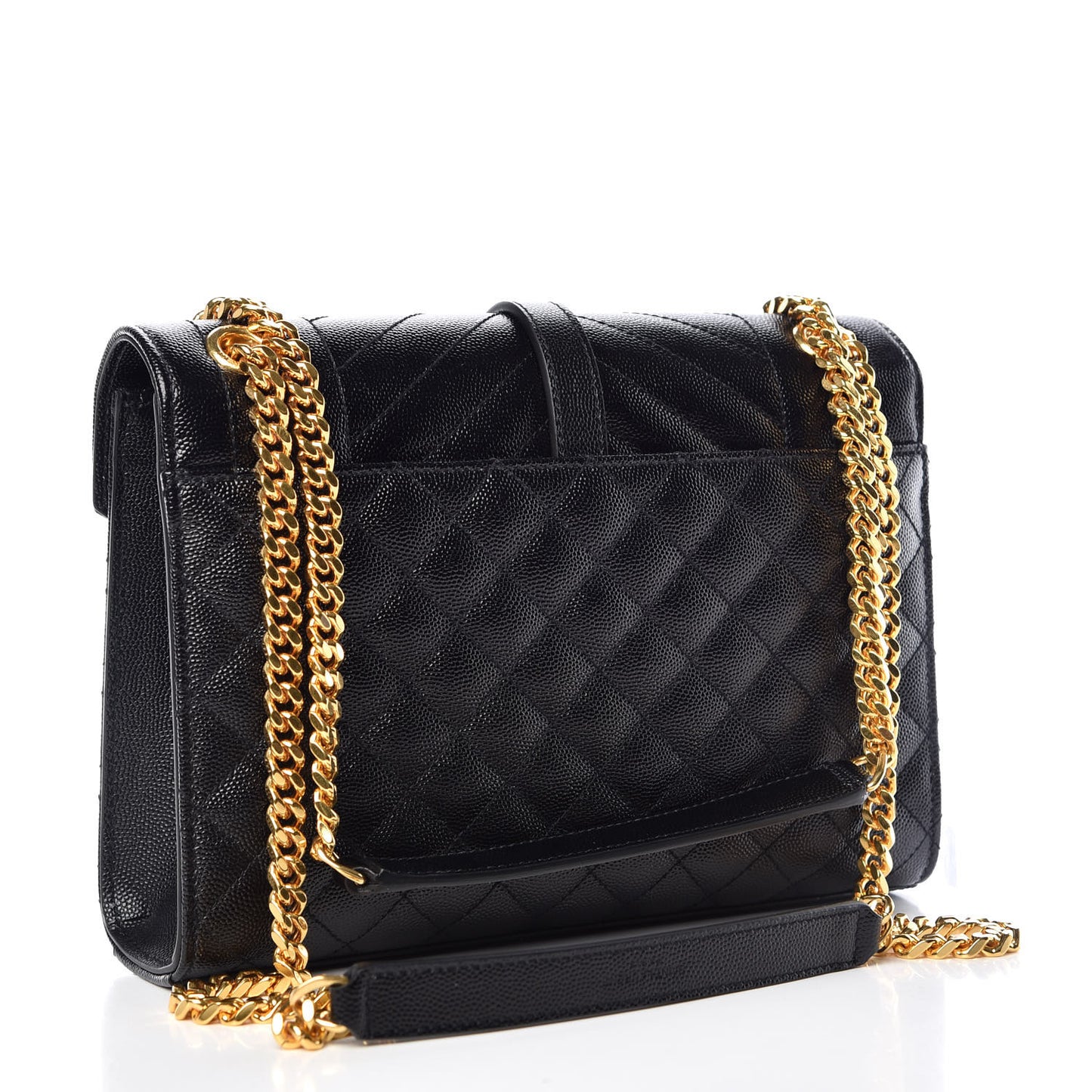 Grain De Poudre Textured Mixed Matelasse Triquilt Medium Monogram Satchel Black